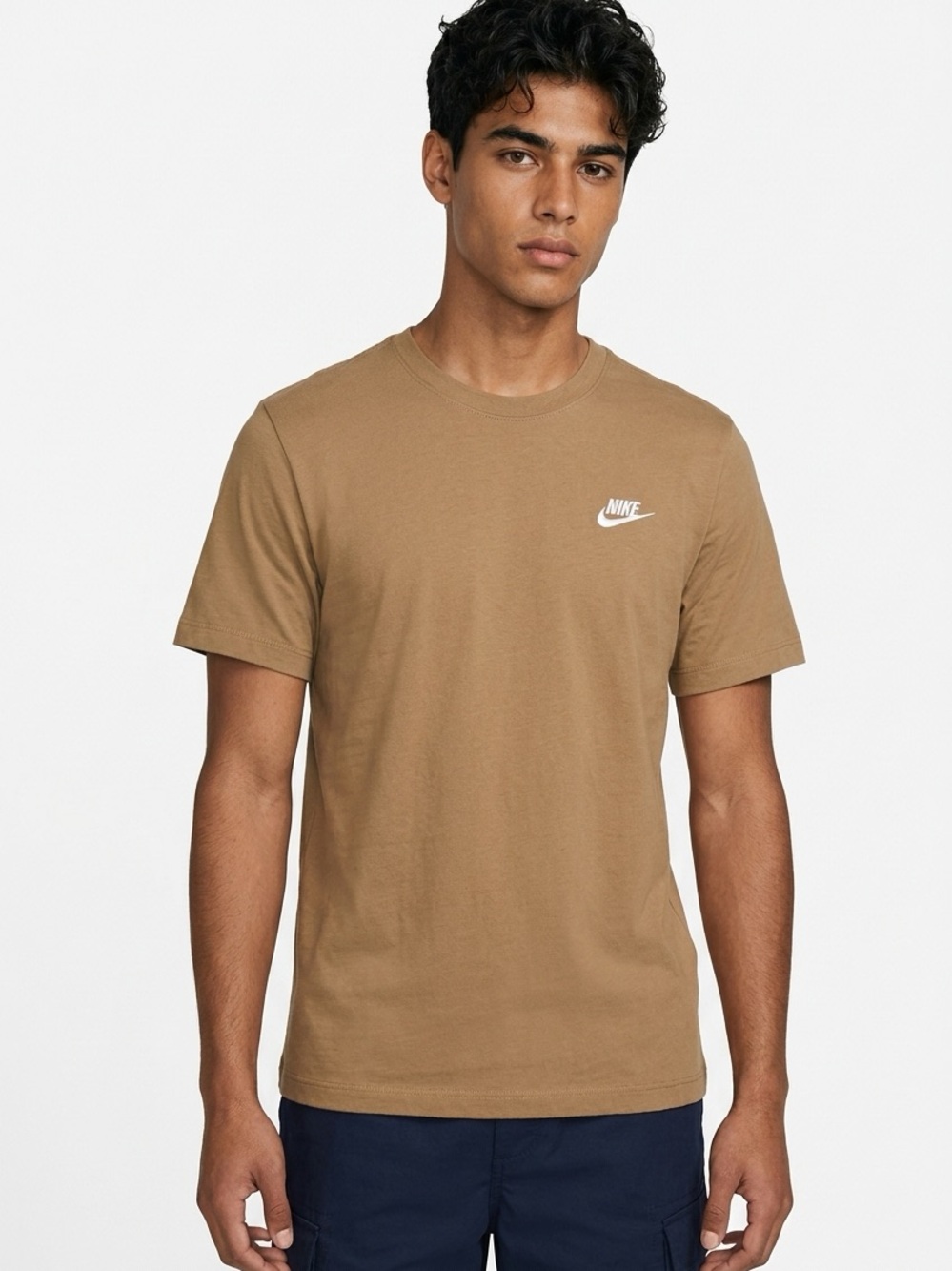 NIKE | Tan Crewneck Embroidered Logo T-Shirt Men’s Size Small